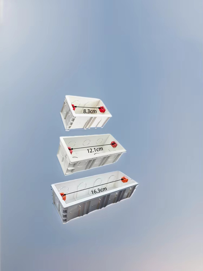 Wallpad Interne Montage Box in Weiß für Wand Schalter und Steckdosen, B/T/H: 107 x 67,5 mm / 144 x 67,5 mm / 186 x 67,5 mm für 118 x 72 mm / 154 x 72 mm / 146 x 72 mm / 197 x 72 mm Einbaueinheiten - Bild 2