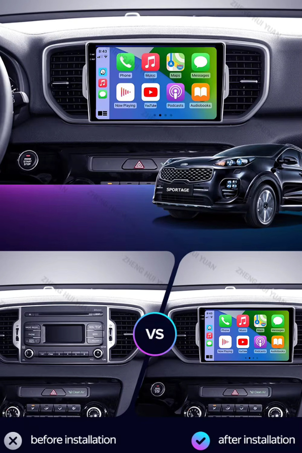 SOARCOMER Android Multimedia-Stereo-Player für KIA Sportage 4 KX5 mit QLED-Display, Carplay, Bluetooth, GPS, Wi-Fi und 4G in Schwarz - Bild 2