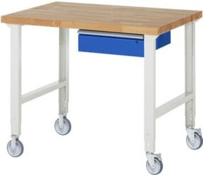 Rau Fahrbare Werkbank höhenverstellbar 7001A1 in Grau/Mehrfarbig B/T/H: 125 x 90 x 95-100 cm - Bild 1