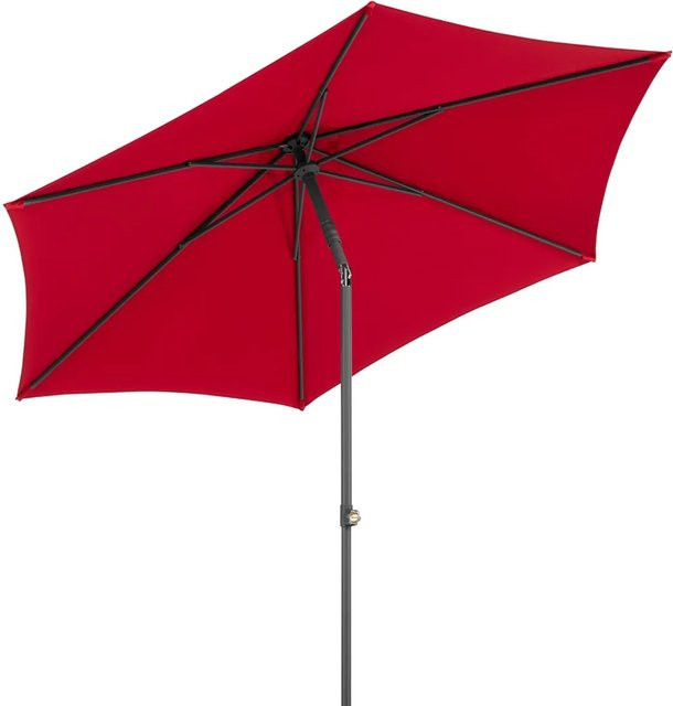Schneider Marktschirm Rot mit Push-Up Mechanik aus Stahl und Polyester-Gewebe mit UPF 50+ - Bild 1