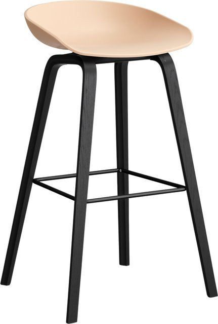 HAY About A Stool AAS 32 Hocker in Orange mit Eichenholz oder Walnussholz und Polypropylen - Bild 1