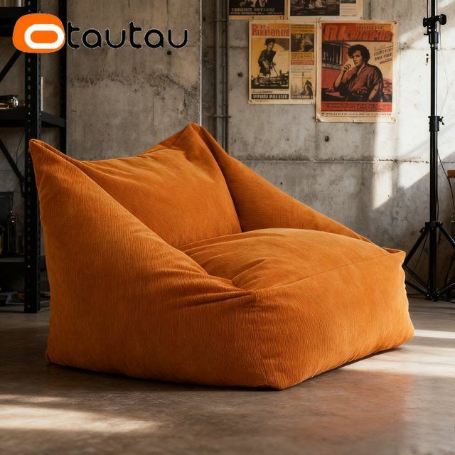 OTAUTAU Sitzsackbezug aus Baumwoll-Cord in Braun SF531 - Bild 1