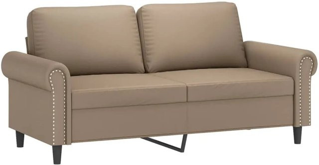 vidaXL 2-Sitzer-Sofa in Cappuccino-Braun aus Kunstleder mit Metallrahmen und Schaumstoffpolsterung im modernen Design - Bild 1