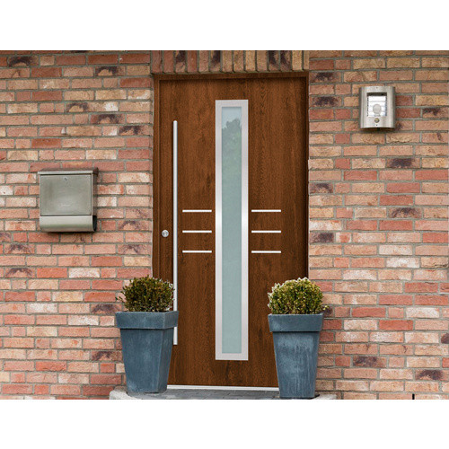 Splendoor Sicherheitshaustür OMIS Prime RC2 aus Aluminium in Braun mit Glaseinsatz, Höhe: 210,0 cm, Breite: 110,0 cm, Tiefe: 7,0 cm - Bild 2