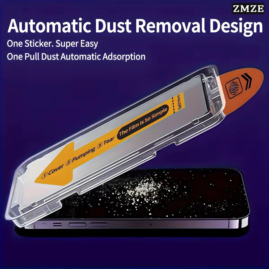ONEVAN 3er-Set Anti-Spionage Displayschutz für iPhone 17e 16 15 14 13 12 11 Pro Max Air, staubfreies Sichtschutz-Glas, transparent - Bild 2