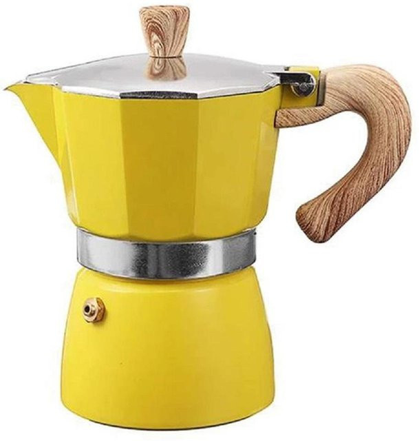 CosyHome Espresso Maker Moka Topf im italienischen Stil aus Aluminium, Gelb, 150 ml oder 300 ml - Bild 1