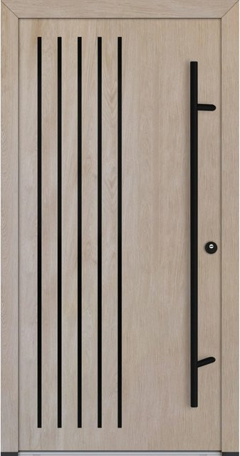 FM Türen Innenbeschläge Set AS68 Modell 64 Turner-Eiche Rechts, Farbe Braun mit Stahlbeschlägen, B: 100 cm, H: 200 cm - Bild 1