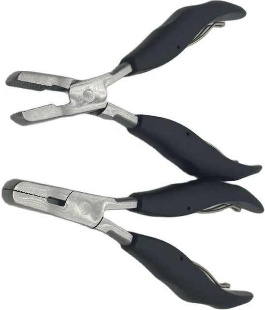 Haarverlängerungszange mit Rillen, Fusion Bond Crusher, 14,6 cm, Schwarz - Bild 1