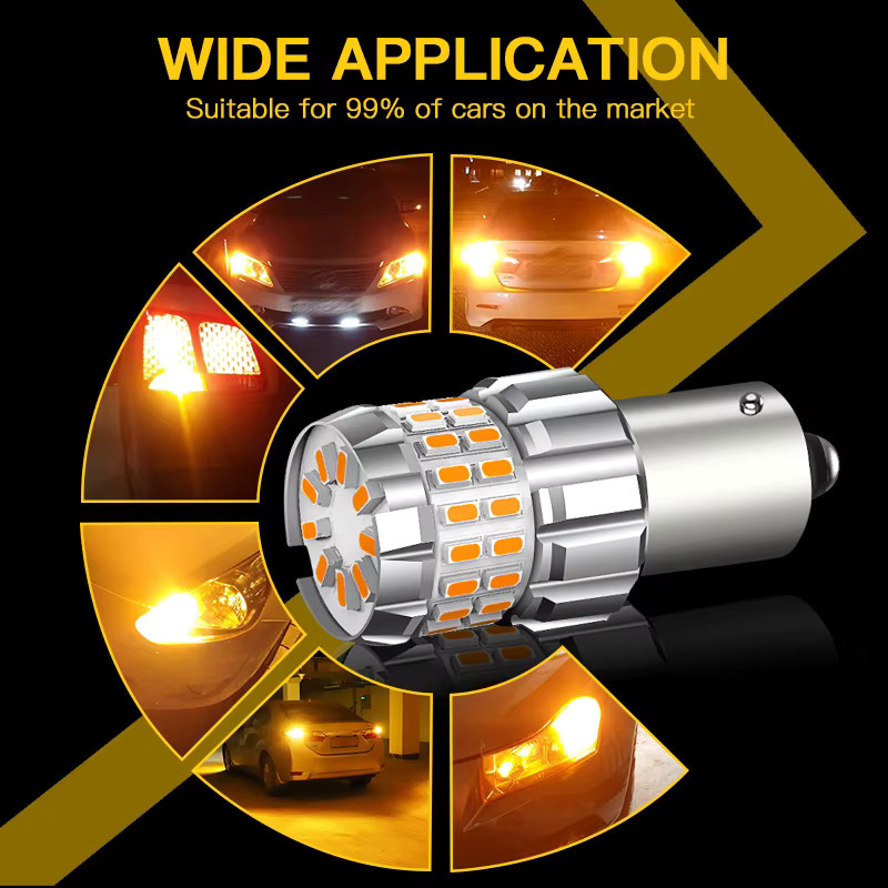 SAARMAT LED Blinker Set Orange 2 Stück mit Canbus für Mercedes-Benz C-Klasse W203 W204 CL203 S203 S204 1156 PY21W BAU15S - Bild 6