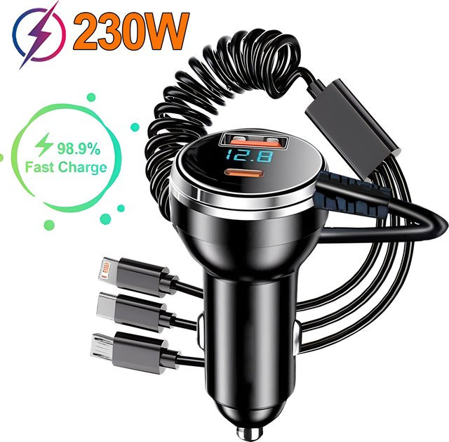 BESY USB-C Auto-Ladegerät mit 27W PD Schnellladung in Schwarz - Bild 1