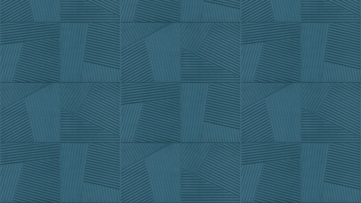 Arte International Tapete Shibumi in Azure Blau mit abstraktem Streifenmuster und Textiloberfläche - Bild 2
