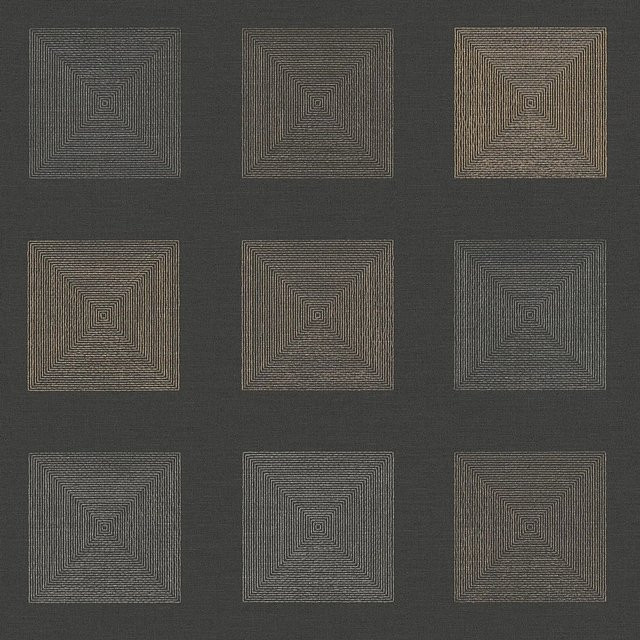 Profhome Grafik Tapete Geometrisch Matt in Schwarz und Gold, Vlies-Tapete, Breite: 0,53 m, Länge: 10,05 m - Bild 1