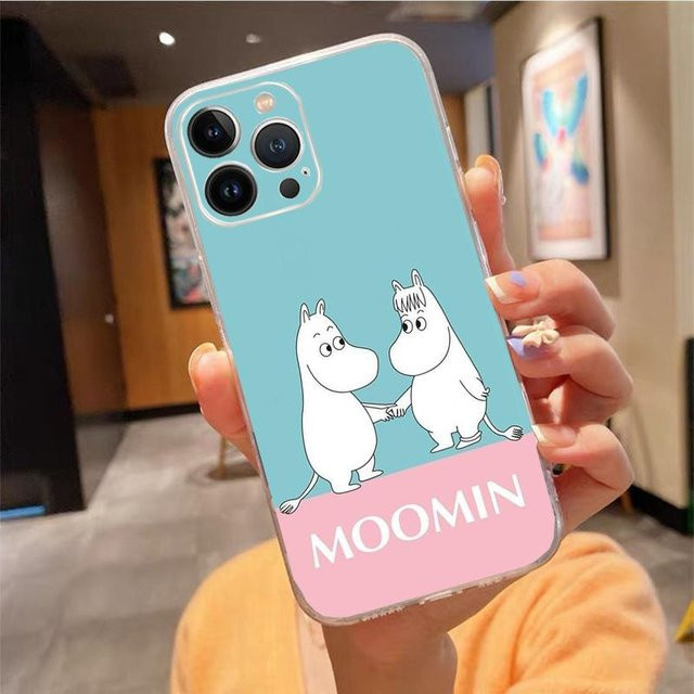 Handyhülle mit Mumin Motiv für iPhone 11 12 13 14 Pro Max und weitere Modelle in Blau - Bild 1