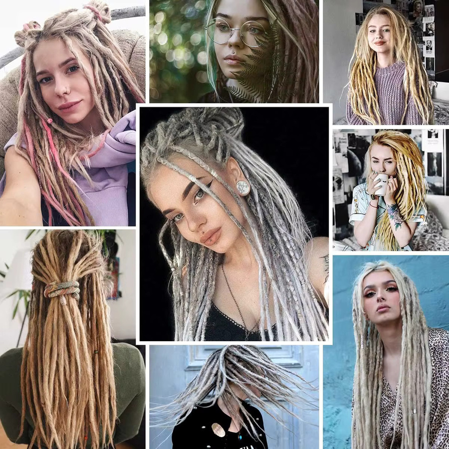 DinDong Dreadlock-Verlängerungen, Synthetisch, Ombre, 10 Stück, 24 Zoll - Bild 6