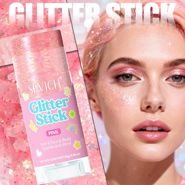 Glitzer-Gel-Stick, Pink, Schimmernd, Unisex - Bild 1