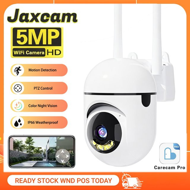 Jaxcam Carecam Pro 5MP HD WLAN PTZ Mini-Überwachungskamera für Innenräume mit Menschenerkennung in Weiß - Bild 1