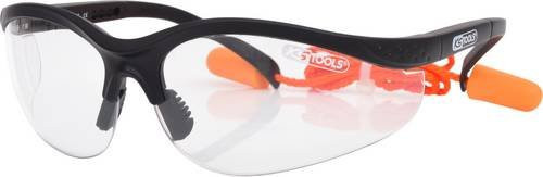 KS Tools Schutzbrille transparent mit Ohrstöpseln - Bild 1
