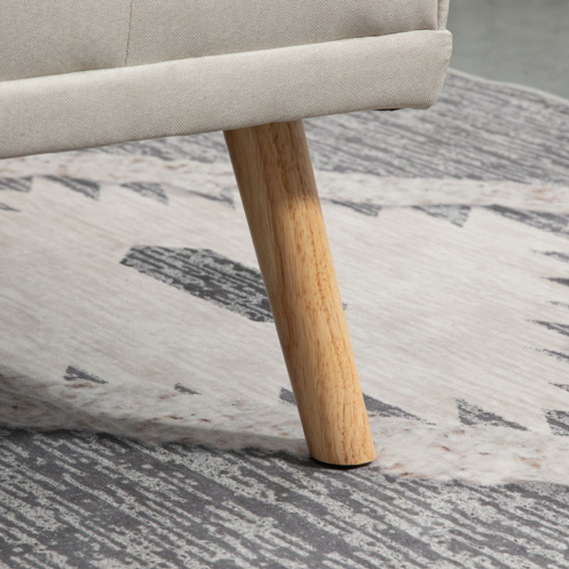 HOMCOM 3-Sitzer Schlafsofa im Skandi-Design mit klappbarem Tisch, beige, B/T/H: 181 x 95,5 x 72 cm - Bild 3