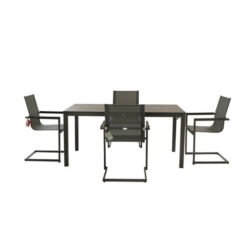GARDEN PLEASURE Tischgruppe SOPHIA, 5-teilig, Schwarz, Aluminium und Kunststoff, B/T/H: 190 x 158 x 74 cm - Bild 2