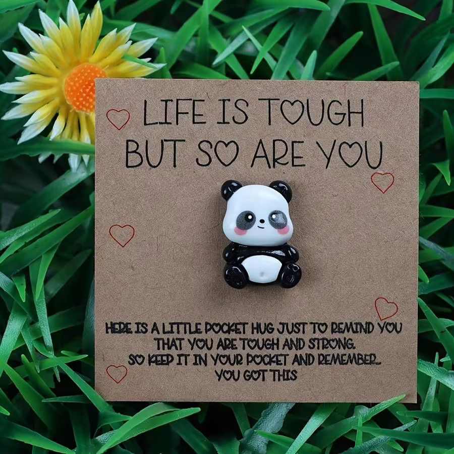 Panda Taschenumarmungskarte aus Kunstharz in Multicolour mit motivierendem Zitat - Bild 2