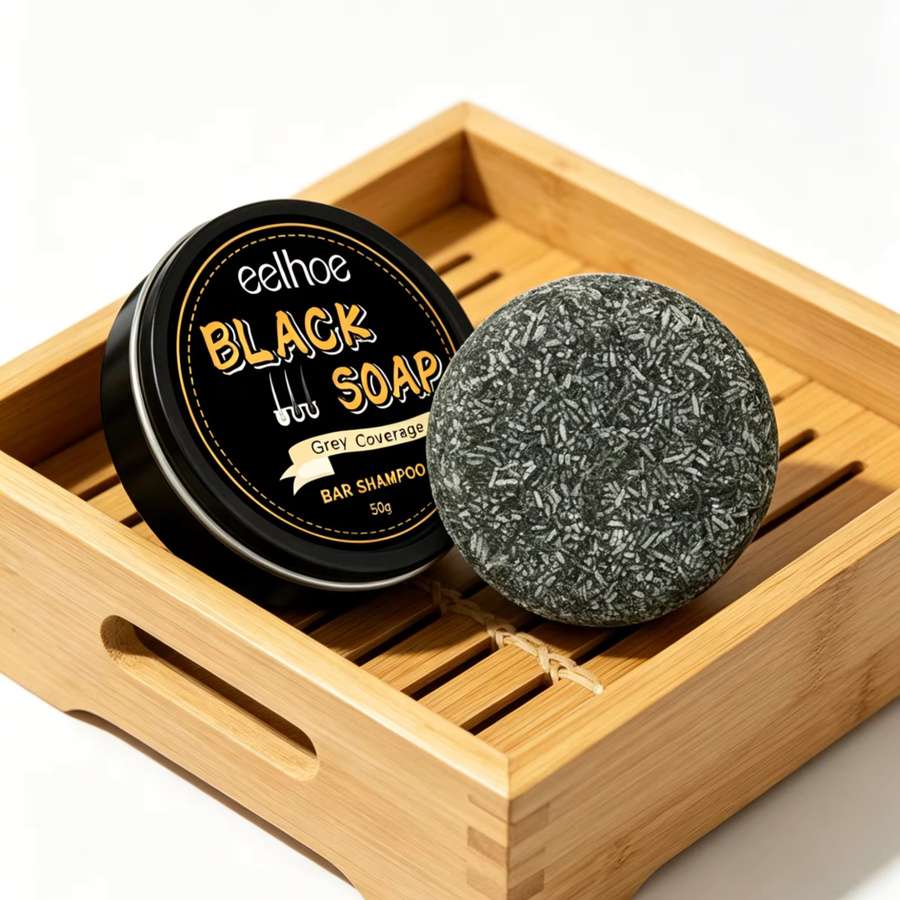 EELHOE Shampoo-Bar, Schwarze Seife, Tiefenpflege, Haare und Kopfhaut - Bild 3