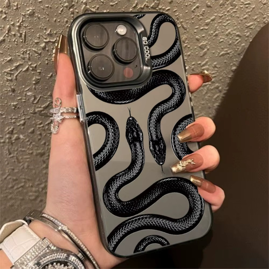 Stoßfeste iPhone 16 Pro Max Schutzhülle mit Luxus Schlangen-Design aus weichem IMD-Material - Bild 2