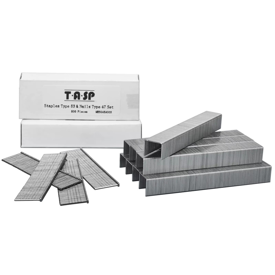 TASP Heftklammern und Nägel Set für MESG45 Akku-Tacker, 800 Stück Typ 53 (10 mm) und 200 Stück Typ 47 (14 mm) - Bild 1