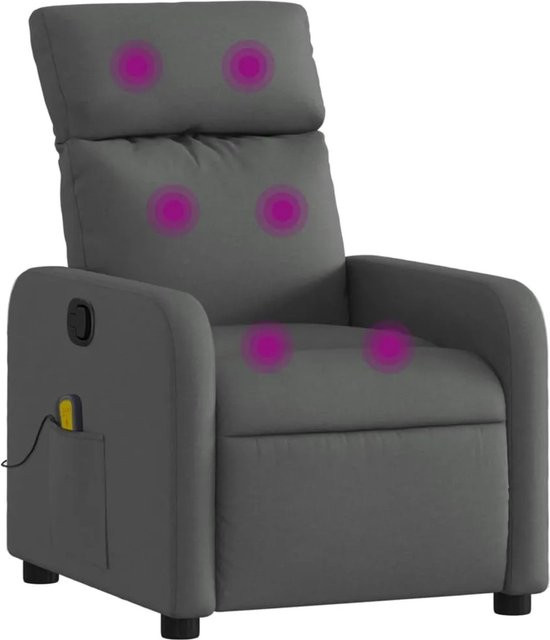 vidaXL Schlafsofa mit Massagefunktion in Dunkelgrau mit Stoffbezug und Armlehnen, B/T/H: 189,0 x 89,5 x 66,0 cm - Bild 1