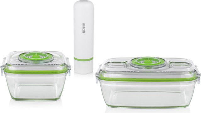 Princess Kabelloses Vakuumierset in Grün und Transparent aus Glas und Kunststoff mit 1,1 l Fassungsvermögen - Bild 1