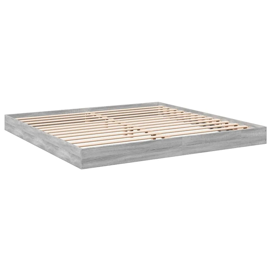 vidaXL Bettgestell aus Holzwerkstoff in Grau Sonoma, B/T/H: 180 x 200 x 170 cm - Bild 2