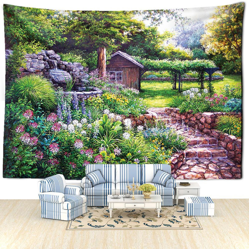 Super Six Wandbehang Bohemian Stil mit Landschaftsmotiv und Engeln, mehrfarbig, Breite: 95 cm, Höhe: 73 cm - Bild 2