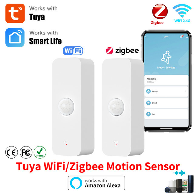 Tuya WiFi Zigbee PIR-Bewegungssensor in Weiß für dein Smart Home mit Infrarot-Detektion und App-Steuerung via SmartLife oder Alexa - Bild 1