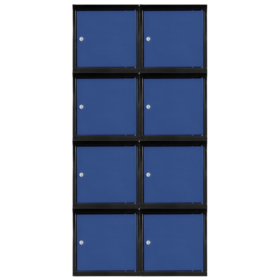 PROREGAL Blocky Schließfachwürfel Set mit 8 Einheiten und Zylinderschloss, Anthrazitgrau-Enzianblau, B/T/H: 40 x 40 x 40 cm - Bild 2