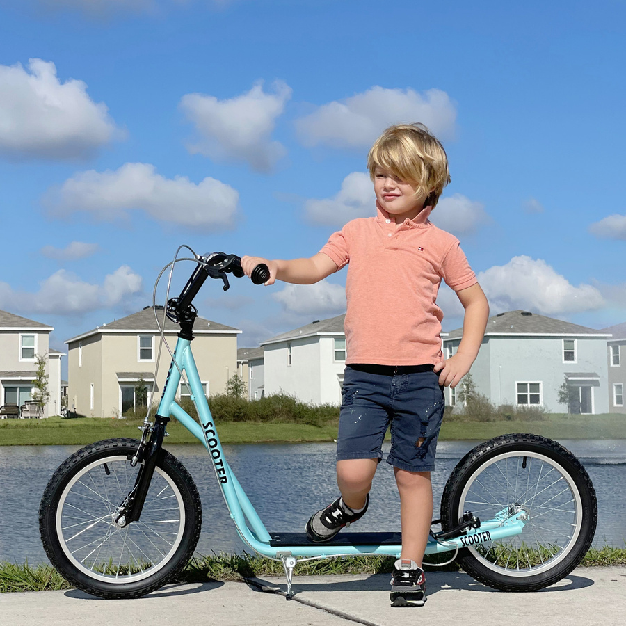 HOMCOM Kinderroller Scooter Faltbarer Tretroller mit Luftreifen ab 5 Jahren - Bild 2