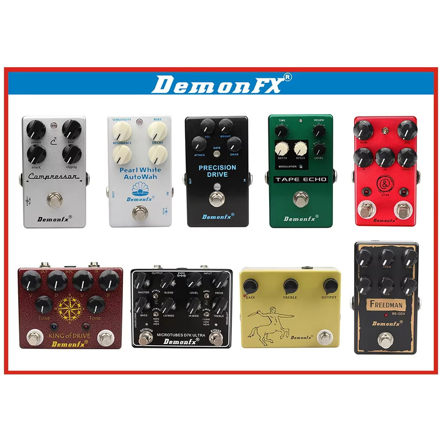 DemonFX Ultimate Drive E-Gitarren-Effektpedal mit Overdrive, Distortion, Delay, Kompressor, Chorus und Obsessive Compulsive Drive Booster - Bild 4
