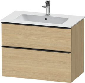 Duravit Waschtischunterschrank D-Neo in Weiß und Eiche Natur, Wandmontage, mit 1 Schublade und 1 Auszug, B/H/T: 81 x 62,5 x 46,2 cm - Bild 1