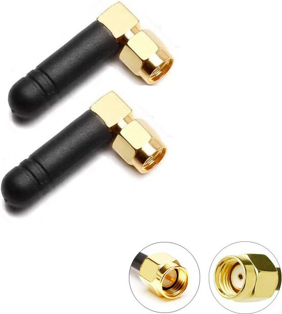 NOWEPOCH 2er-Set Mini WiFi Antenne 2,4 GHz 2dBi mit SMA Stecker in Schwarz für Motherboard, Modem, USB Adapter und AP Client - Bild 1