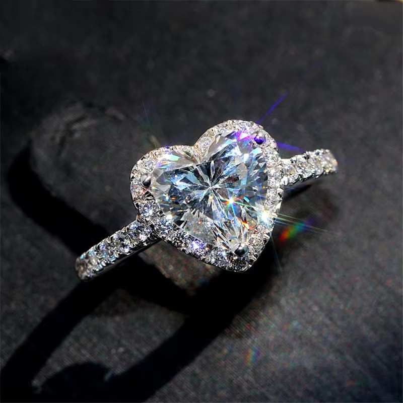 moonso Ring, Herz Form, Rosa, Silber, Damen - Bild 2