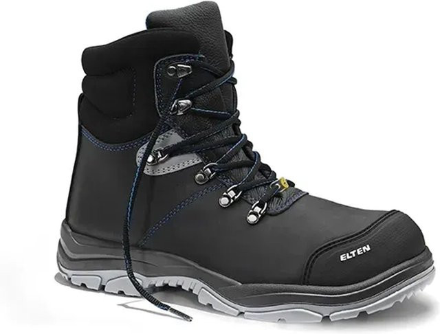 Elten Sicherheitsstiefel Mason Pro Mid ESD S3 aus Rindleder in Schwarz und Blau, Größe 38 - Bild 1