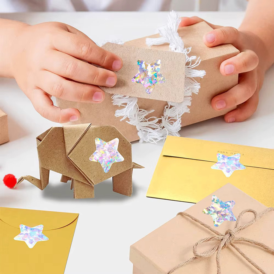 Tumoni Holographische Stern Aufkleber in Silber und Gold für Kinder Belohnungen und Bastelarbeiten - Bild 2