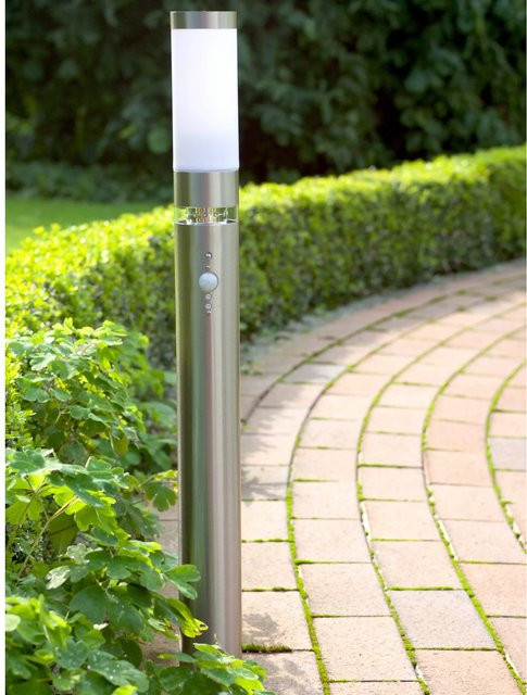 Brilliant Außenstandleuchte Bole aus Edelstahl mit Bewegungsmelder und Dämmerungssensor, Farbe: Silber, B/H/T: 7,5 x 77,5 x 7,5 cm, IP44 - Bild 2