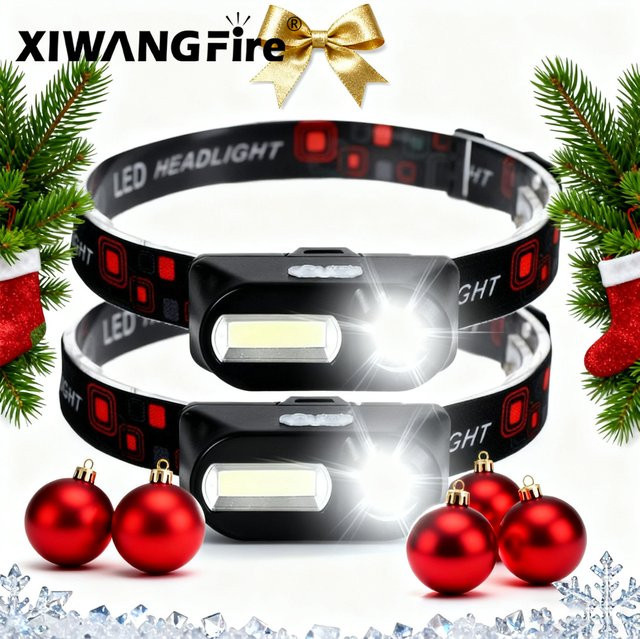 XIWANGFIRE LED und COB Stirnlampe in Schwarz mit 800 lm, wiederaufladbar via USB, wasserdicht mit 6 Modi für Arbeit und Outdoor - Bild 1