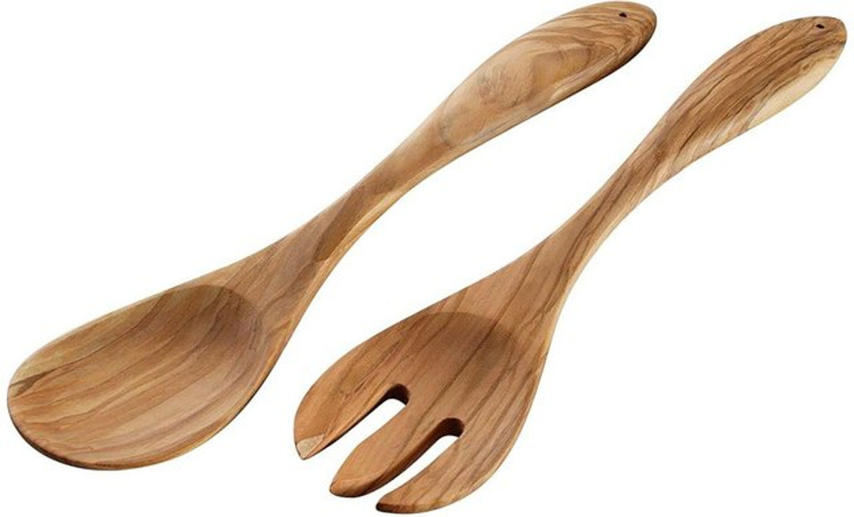 Cilio Salatbesteck TOSCANA aus Olivenholz in Braun, Länge: 30 cm, B/H: 8 x 4 cm - Bild 2