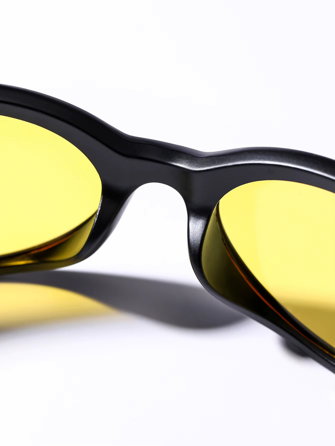 Glazzy Sportsonnenbrille Herren, Wrap, Vollrand, Kunststoff, yellow black - Bild 3