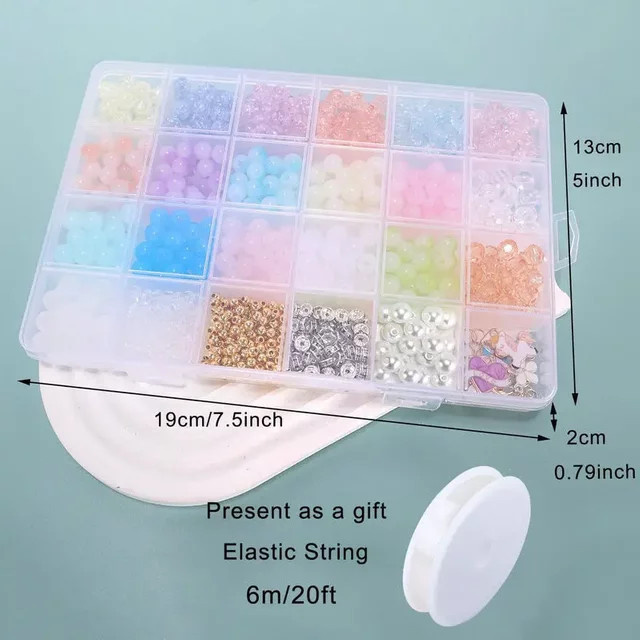 SMI Fine Glas- und Acrylperlen-Set, DIY-Schmuckherstellungsset, Bunt / Mehrfarbig - Bild 1