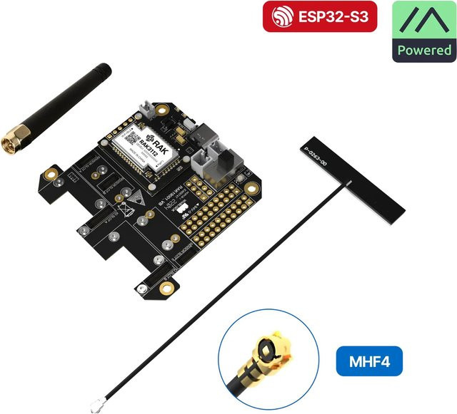 WisMesh RAK3312 Starter Kit 900MHz Modulares WisBlock LoRa Mesh Kit mit ESP32-S3 Core, Vorinstallierter Meshtastic Firmware und Antenne, Schwarz - Bild 1