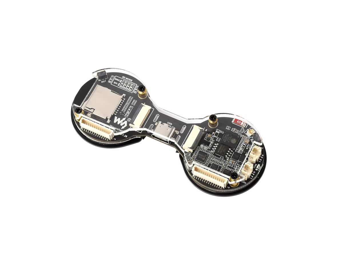 Waveshare ESP32-S3 Double Eye Round LCD AIoT Entwicklungsboard mit Dual 1,28 Zoll IPS-Displays in Schwarz, 240 x 240 Auflösung - Bild 2