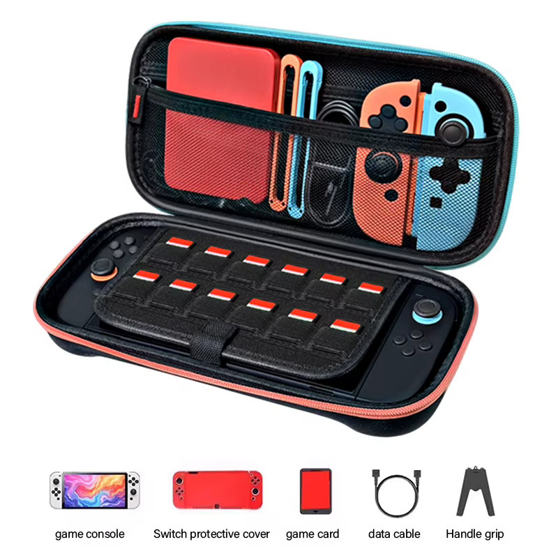 Schutztasche für Nintendo Switch2 Spielkonsole in Rot-Blauer Farbkombination - Bild 4