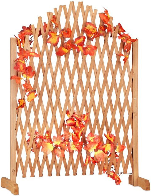 Relaxdays Rankgitter aus Tannenholz in Braun, ausziehbar und freistehend, B: 101,5 cm, T: 30 cm, H: 33 cm - Bild 1