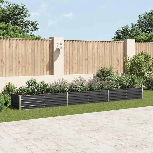 Furnicato Garten-Hochbeet aus verzinktem Stahl in Anthrazit, B/T/H: 480 x 80 x 45 cm - Bild 1